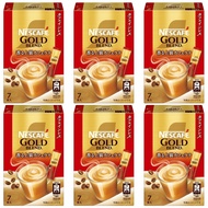 Nescafe Gold Blend Decaf Stick Coffee 7P x 6 boxes, Cafe Latte, Individually Wrapped
