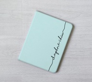 客製化加名字粉藍保護殼iPad 11代 Air 4 mini 7 12.9吋書本式