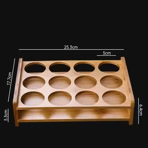 【A28I Shot Glasses Set Shot Glass Tray Holder With 12 Holes Serving Stand Organizer For Tequila Whis