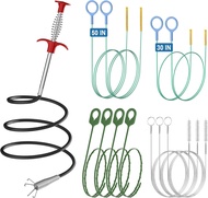 12 Pack Snake Drain Hair Removal Tools 35.5" Drain Clog Remover 30" & 50" Steel Shower Snake 30" Nyl