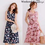 SG LOCAL WEEKEND X OB DESIGN CASUAL WORK WOMEN CLOTHES SLEEVELESS FLORAL MIDI DRESS 2 COLORS S-XXXL SIZE PLUS SIZE