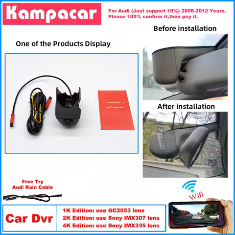 AD01 Plug and Play 1K 2K 4K Dash Cam Car Dvr Camera for Audi A4 A5 S5 B8 S6 A6 C6 4F Allroad A3 8p 8