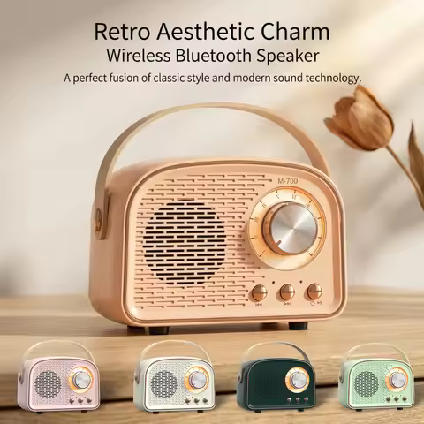 Retro Mini Bluetooth Speaker DW21 Classical Music Player Sound Stereo Subwoofer Portable Decoration 