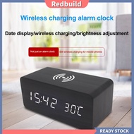 redbuild|  Led Digital Alarm Clock with Snooze Function Wireless Charging Alarm Clock with Snooze Wireless Rechargeable Led Digital Alarm Clock with Adjustable Volume and Snooze