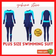 Plus Size Muslimah Swimming Suit Set Swimwear Swimsuit Long Sleeve Diving Suit Baju Renang Muslimah Perempuan Wanita