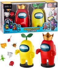 Among Us Stamper Crewmate Figures with Stampers| Two of Four 6.7-Inch-Tall + 10 Hidden Hats & Access