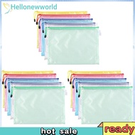 5 pcs Mesh Zipper Pouch Waterproof Cross Stitch PVC Mesh Zip File Bag Puzzle Bags for  Office Suppli