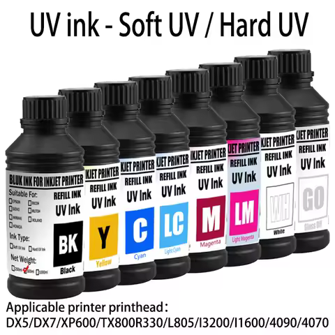 UV Ink 500ML LED UV Ink For Epson DX4 DX5 DX6 DX7 DX10 TX800 XP600 L800 L805 L1800 R290 R330 UV Prin