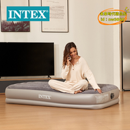 【優選】intex64112灰色usb內置電泵單人線拉空氣床植絨充氣床墊