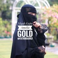 Niqab Kupu Amelia Gold/ Veil silky Chiffon Niqob Solid