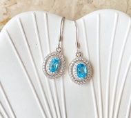 天然托帕石耳環925純銀耳環戒指裸石寶石輕珠寶半寶石