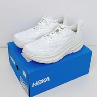 新店特惠HOKA ONE ONE Clifton 9 Wide休閒舒適百搭 低幫休閒跑步鞋 白色