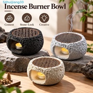 HUIJIANG Candle Warmer, Cement Retro Incense Burner Bowl, Fragrance Diffuser Stone-Look Sturdy Base 