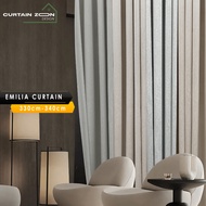 Curtain_Zoon - Emilia Mix Blackout Curtain Window Ready Made Hook Eyelet (330cm-340cm)