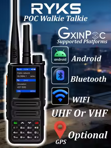 New Ryks-889 Poc Radio Metal Finish Walkie Talkie 5000Km Communication Radio Vhf Or Uhf Wireless Set