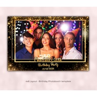 4x6 Birthday Photo Booth Template, 4x6 Photobooth Birthday Overlay, Classic Birthday Photo Booth Des