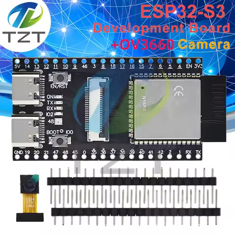 TZT ESP32-S3 N16R8 CAM Development Board WiFi+Bluetooth Module OV3660 Camera