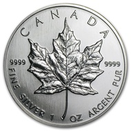 1990 Canadian Maple Leaf 1 oz .9999 Silver Coin 1oz