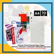 Foolscap Paper A4 70GSM / Test Pad / Exam Sheet A4 / Exam Pad / Ruled Paper / Kertas Kajang A4 (50's