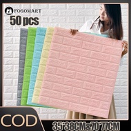 50Pcs 3D Wallpaper Brick 38x35cm Waterproof Wall Sticker Foam Self Adhesive Wall panel