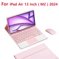 ไร้สายแม่เหล็กเมาส์และคีย์บอร์ดแป้นคีย์บอร์ดหลายภาษาเคสสำหรับไอแพด Air 13 Pro 13 M4 M2 2024 A3007 A2