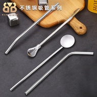 Bar Made Tea Straw Stainless Steel Straw Cocktail Straw Metal Straw Juice Drink Straw Spoon