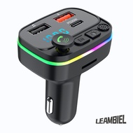 LEAM เครื่องส่งสัญญาณ Fm รองรับอุปกรณ์ชาร์จไฟในรถยนต์ระบบโทรแบบแฮนด์ฟรี5.0อุปกรณ์รับสัญญาณเสียงในรถยนต์เครื่องเล่นเพลง Usb คู่【fast】