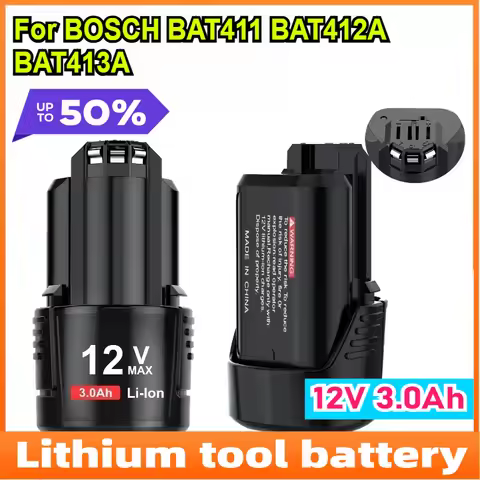 12V 3.0Ah Lithium Battery for BOSCH BAT411 BAT412A BAT413A D-70745GOP 2607336013 2607336014 PS20-2 R