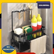 [Colorfull.sg] Kitchen Sink Drying Rack with Self-draining Tray Space Saver Sponge Holder