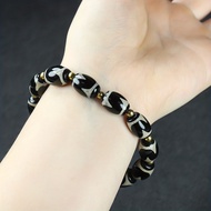 Tibetan Black White Tiger Tooth Dzi Beads Bracelet Bracelet Old Agate Dzi Beads Bracelet Men Women B