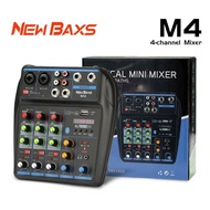 BAXS  M4 Audio Mixer mini Professional 4 channel equalizer Support