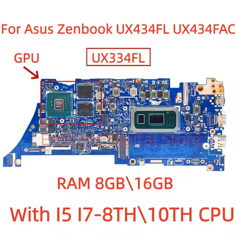 UX334FL motherboard for ASUS Zenbook UX463FL UX434FL UX434FAC laptops, with i5/i7-8th/10th CPU, RAM-