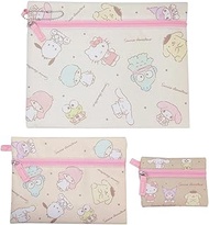 Marimo Craft SR3PO-007 Sanrio Characters 3 Row Pouch, Beige, L/W 10.6 x H 8.3 inches (27 x 21 cm), M