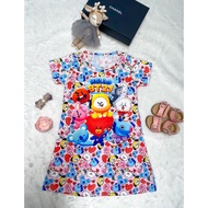 Children's dresses/children's printed dresses with BT 21 motifs/girls' clothes/girls' tops