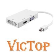 3 In 1 Mini Display Port DP To HDMI DVI-D VGA Converter Cable