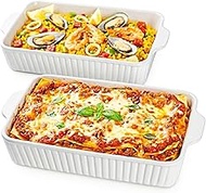 Casserole Dishes for Oven, Ceramic Baking Dish 9x13,4.2 Quarts Casserole Dish with Handles,2 Pack La