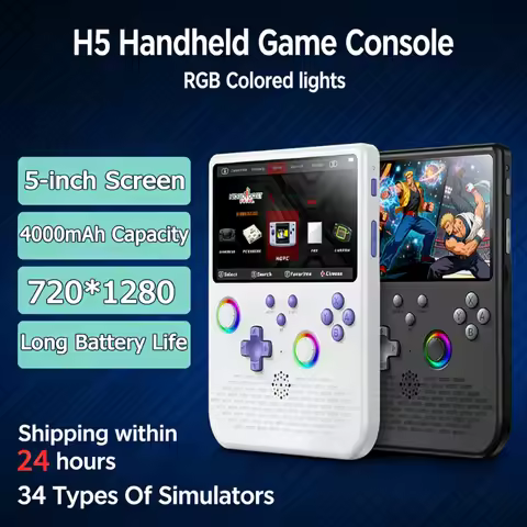 Play Anytime Anywhere H5 Portable Retro Gaming Console Handheld Game Player 5 Inch Screen 256G 14000