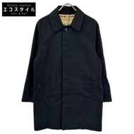 Burberry 8064728 黑色棉質布料，Nova 格紋襯裡，THE CAMDEN Heritage 汽車大衣，46 碼 [二手]