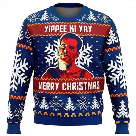 2025 New John McClane Die Hard Ugly Christmas Sweater XXS-6XL