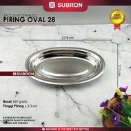 SUBRON Piring Saji Oval Ikan Sate Murah Tebal Exclusive Stainless Steel