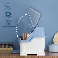 Rak Piring Plastik Pengering Dengan Tutup Rak Piring SNH-01 gam