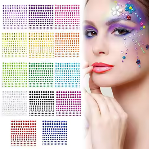 1Sheet 165Pcs 3456mm Rhinestone Stickers Crystal Jewels Stickers Self Adhesive Face Body Gem Sticker