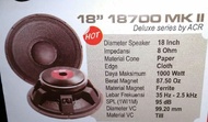 Speaker ACR 18 inch 18700 MK ll Deluxe