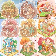 3D Decorative Sticker Korea Yilan Cake Ice Cream shop Rose Teapot Meow Bbq Avocado Salad Viral Stick