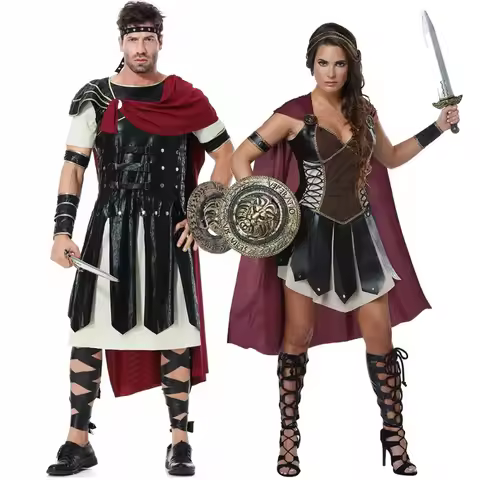 Roman Spartan Warrior Gladiator Cosplay Uniform for Women & Men Knight Xena Princess Caesar Stage Sh