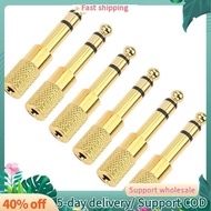 Quarter Inch Adapter, 6.35mm (1/4 Inch) Male to 3.5mm (1/8 Inch) Female Headphone Jack Plug, Gold 6 