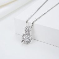 HYL JEWELRY Kalung Titaniun Rantai Emas Putih Perhiasan perak Imitasi 18K 39n