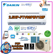 WIFI DAIKIN R32 2.5HP Air Conditioner FTV60PBV1MF Gin-ION Filter Standard Non Inverter FTV PB SERIES FTV60PB FTV60P / RV60P -3WM-G1F SMART CONTROL DAIKIN AIRCOND DAIKIN NON INVERTER