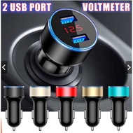 Dual USB Port Car Charger with Display Volt Meter 12v Voltmeter Dual Car 2 USB Port Charger
