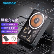 摩米士（MOMAX）透明磁吸式充电宝magsafe无线快充苹果iPhone141312手机移动电源 【10000mAh】支架设计｜透明朋克风格